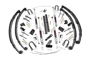 Jeep Wrangler Suspension Lift Kit - Rough Country - 4.5 Inch, X-Series, Military Wrap Leaf Spring - '87-'95